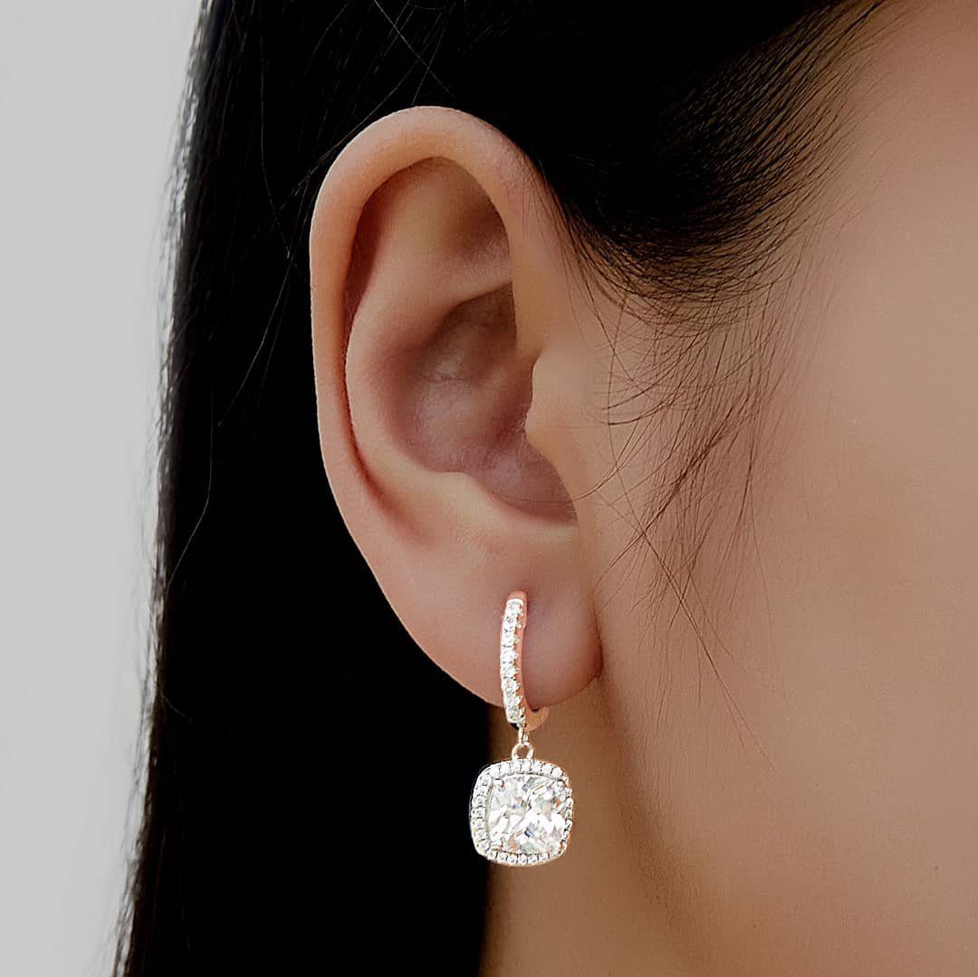 Lisandra Scott Paar Creolen 925 Silber Creolen Ohrringe für Damen mit Steinen in Kristallpavé, Luxuriös, leicht & hautfreundlich – Schmuck für jeden Anlass mit Stil