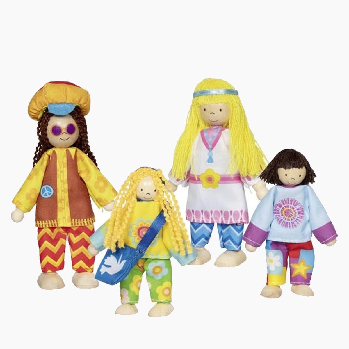 goki Biegepuppe Biegepuppen Familie Love und Harmony (set, 4-tlg., packung), vier voll bewegliche Biegepuppen