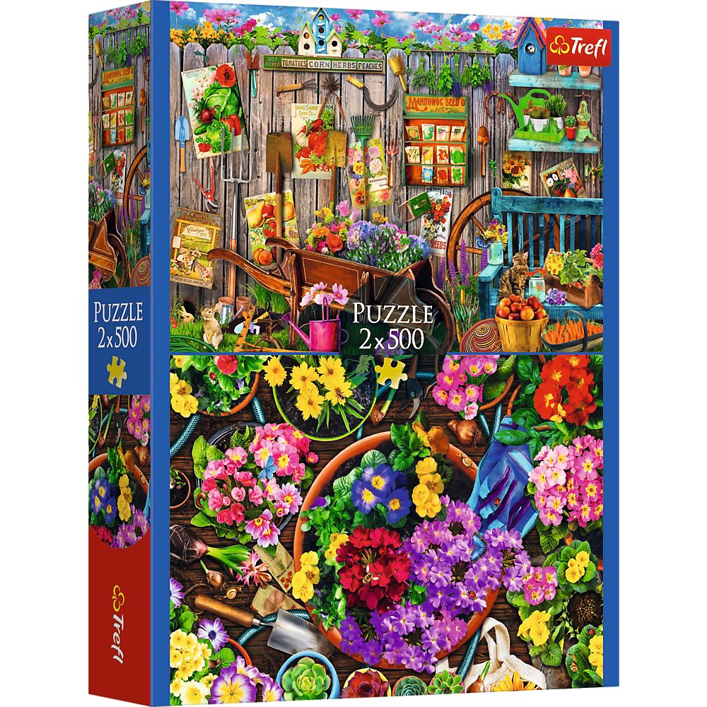 Trefl Puzzle Trefl, Garten / Blumen, 2x500 Teile Puzzle, 500 Puzzleteile