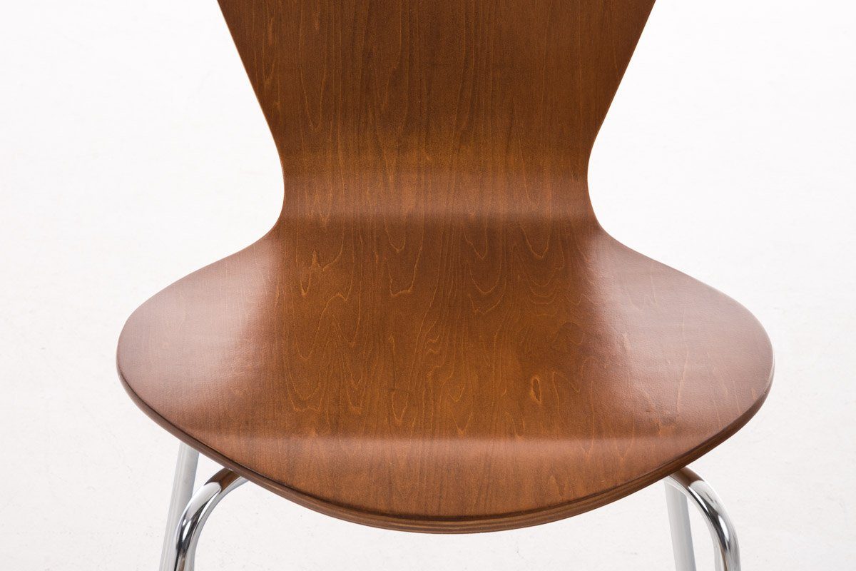 ergonomisch - - - Sitzfläche: chrom Konferenzstuhl Gestell: (Besprechungsstuhl Sitzfläche braun Messestuhl), Calisso - Metall TPFLiving geformter Holz Warteraumstuhl mit Besucherstuhl