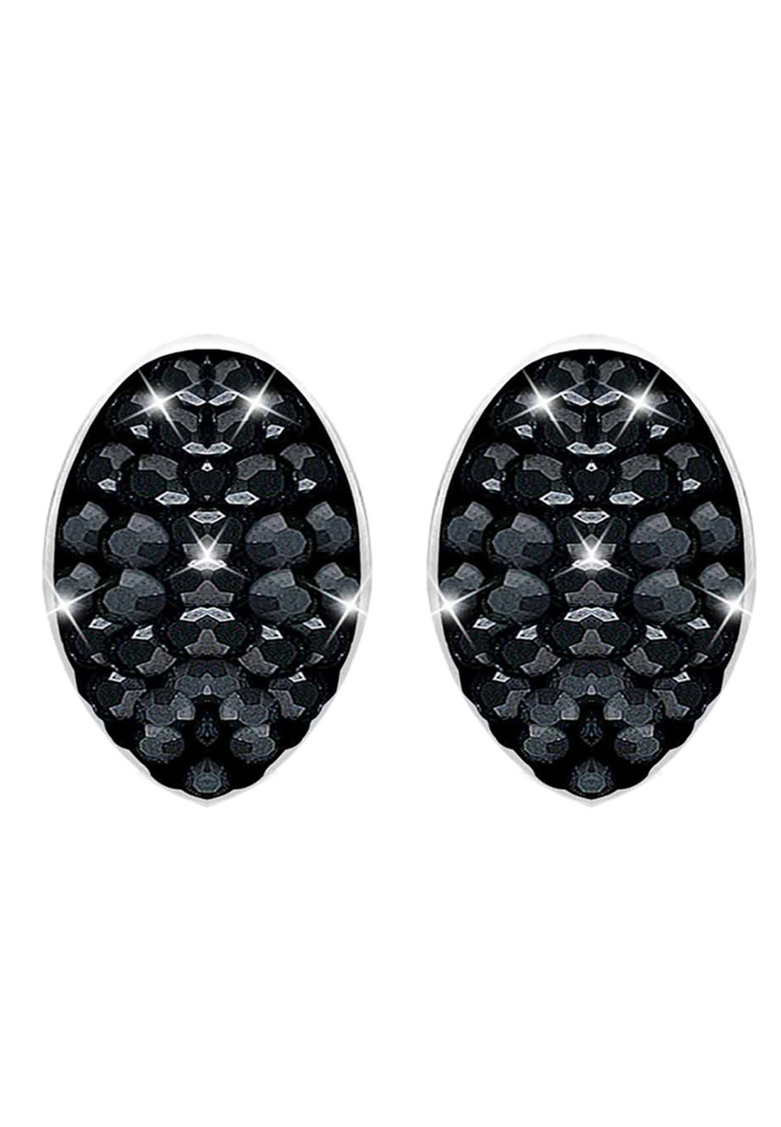 Elli Paar Creolen Creolen Schwarz 925 Silber, mit Kristallen von Swarovski® günstig online kaufen