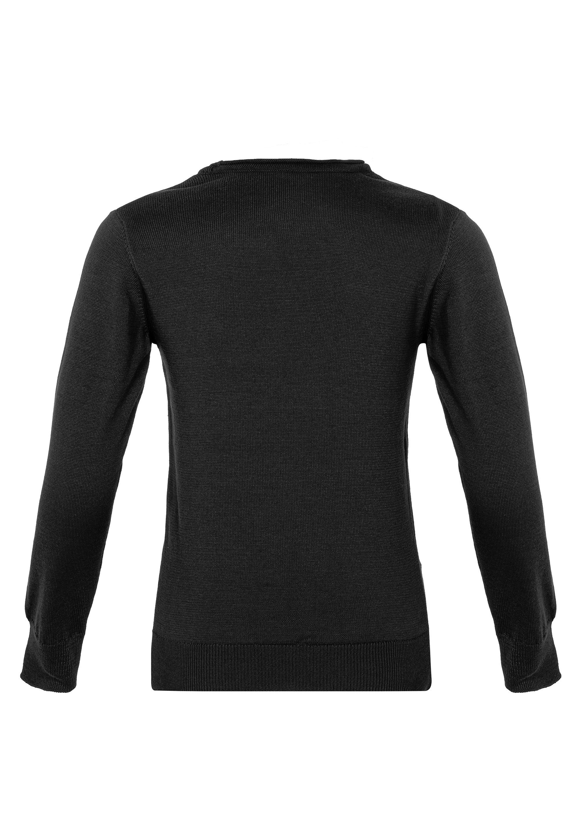 Cipo & Baxx Rundhalsausschnitt Strickpullover mit bequemem schwarz