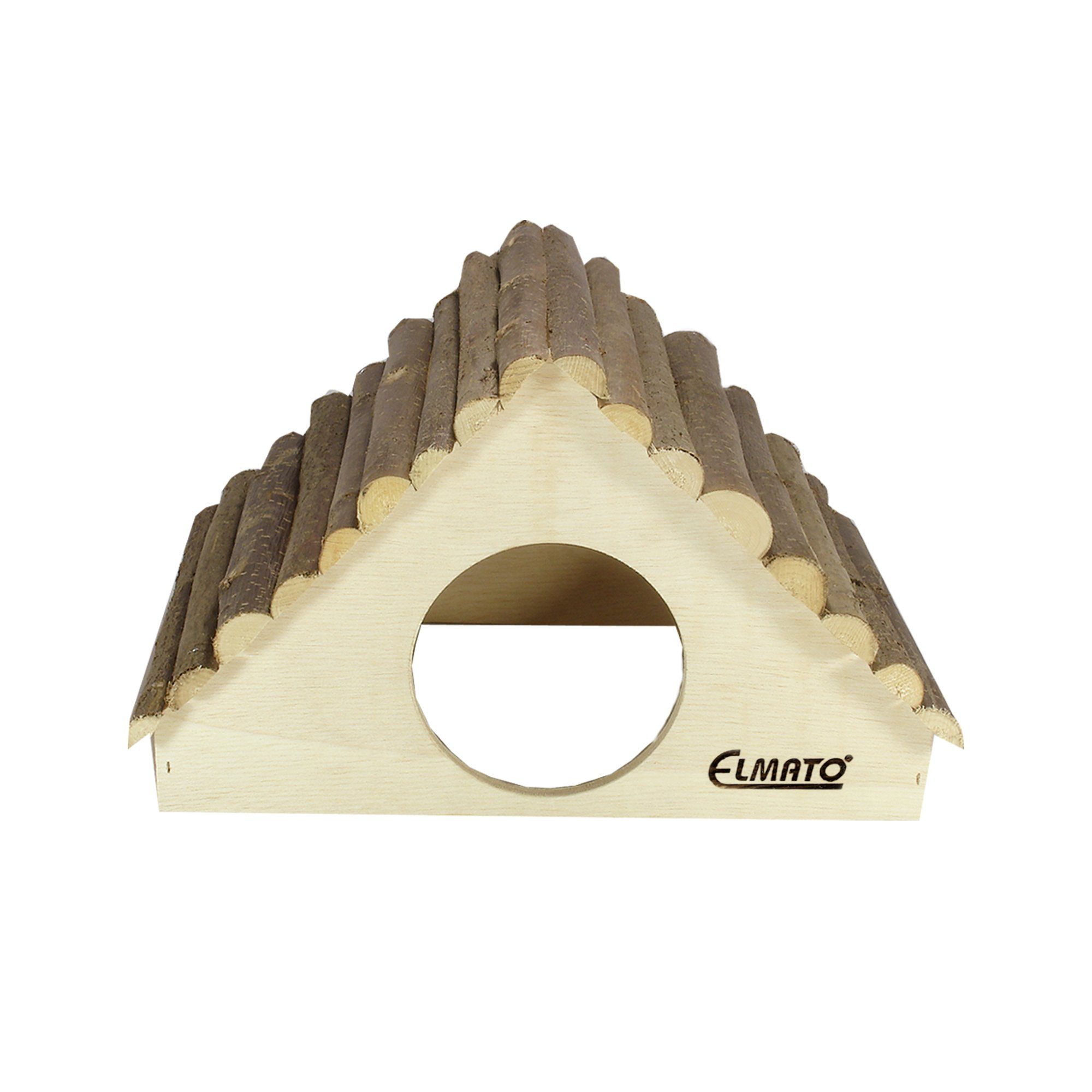 ELMATO Kleintierhaus Elmato 10426 Natur Kletterfithaus Nagerhaus mit Rindendach, 32x22x20cm