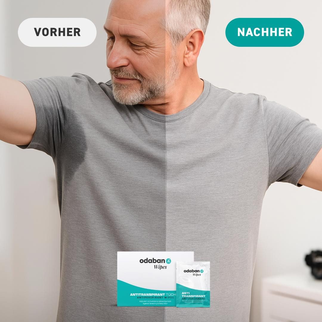 Odaban Deo-Set ODABAN Antitranspirant Tücher, 16 Stück, Deo-Wipes gegen Schwitzen, 16-tlg., Schweißhemmend