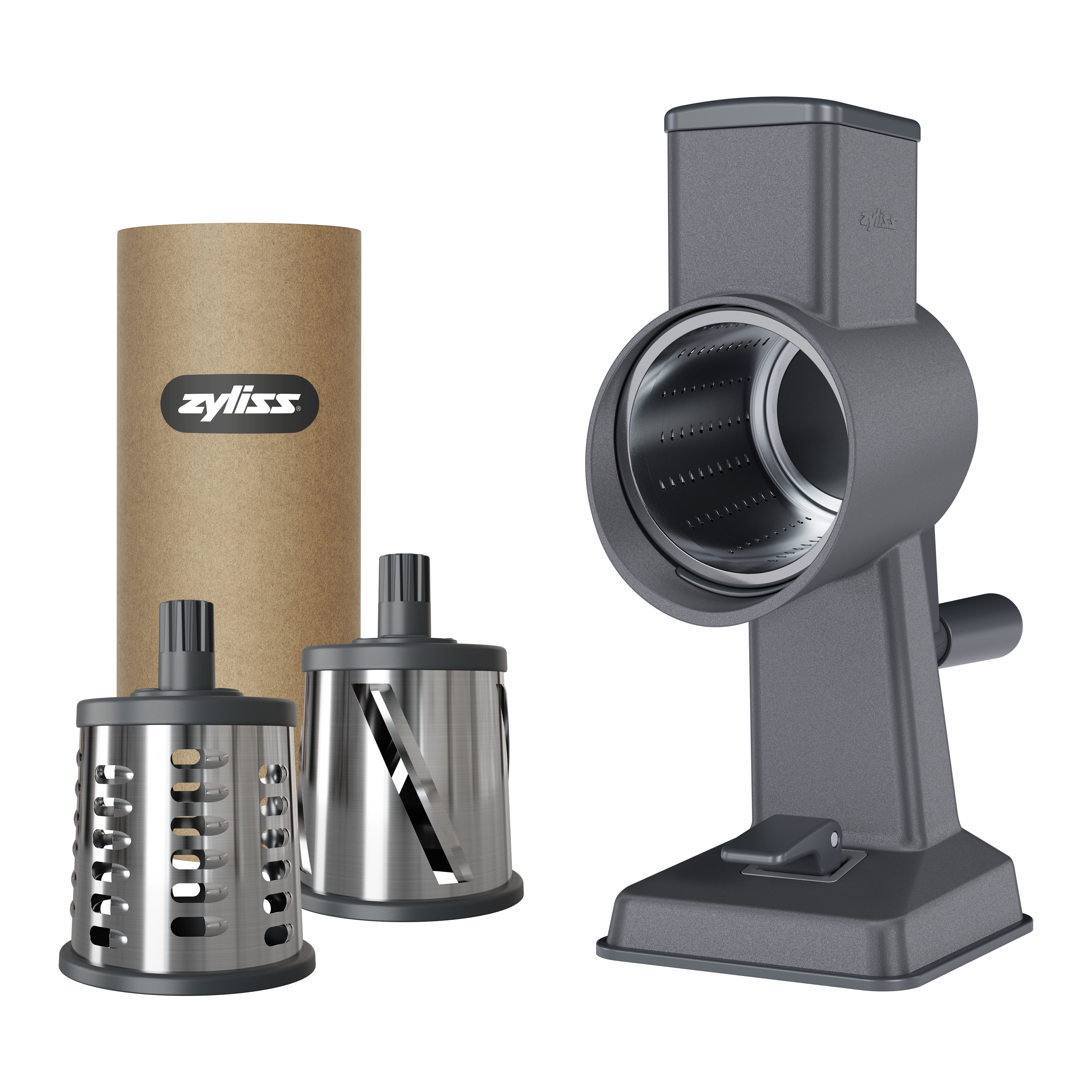 zyliss Trommelreibe Gourmet, Aluminium, für ein komfortables Терки, Schneiden, Hacken