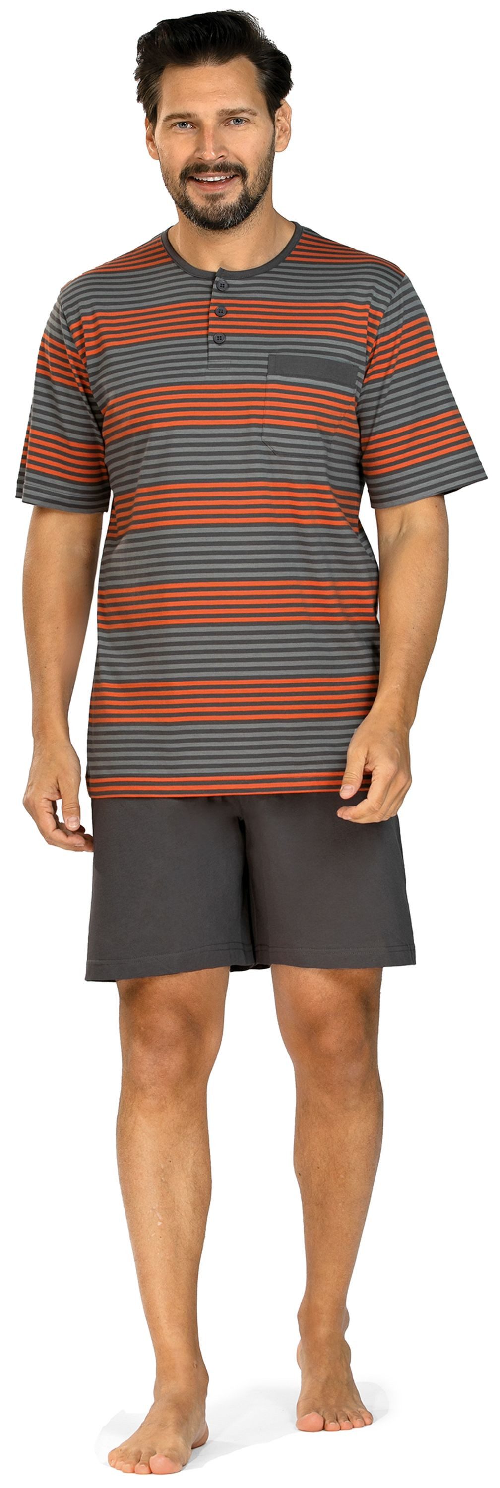 Comte Shorty Lunar Lounge (Set, 2 tlg., 2-teilig) Herren Pyjama kurz Shorty Kurzarm Baumwolle geknöpft große Größen
