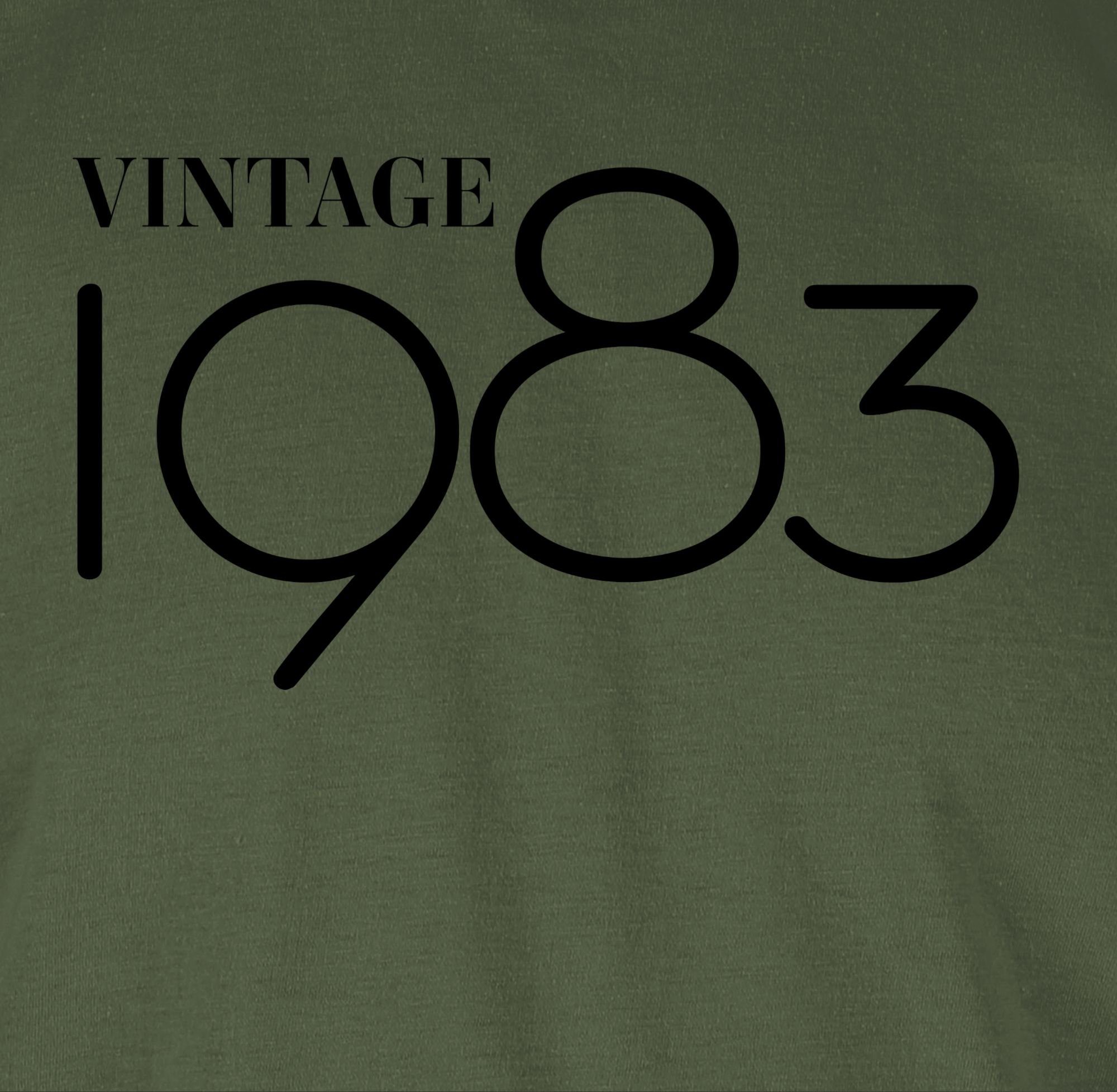 Shirtracer T-Shirt Vintage Grün Geburtstag Army 01 schwarz 40. 1983