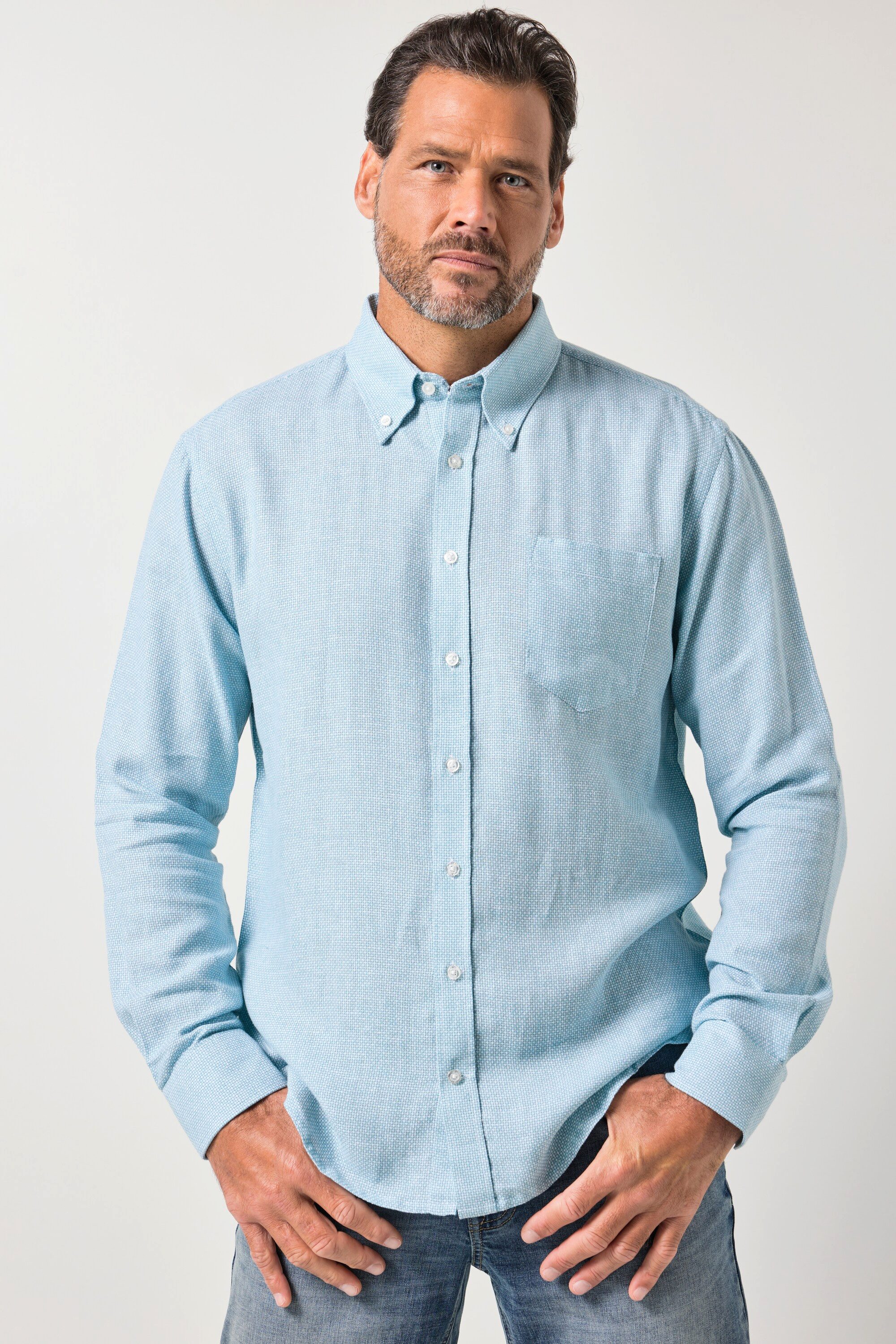 Businesshemd Hemd Langarm Buttondown-Kragen Modern Fit