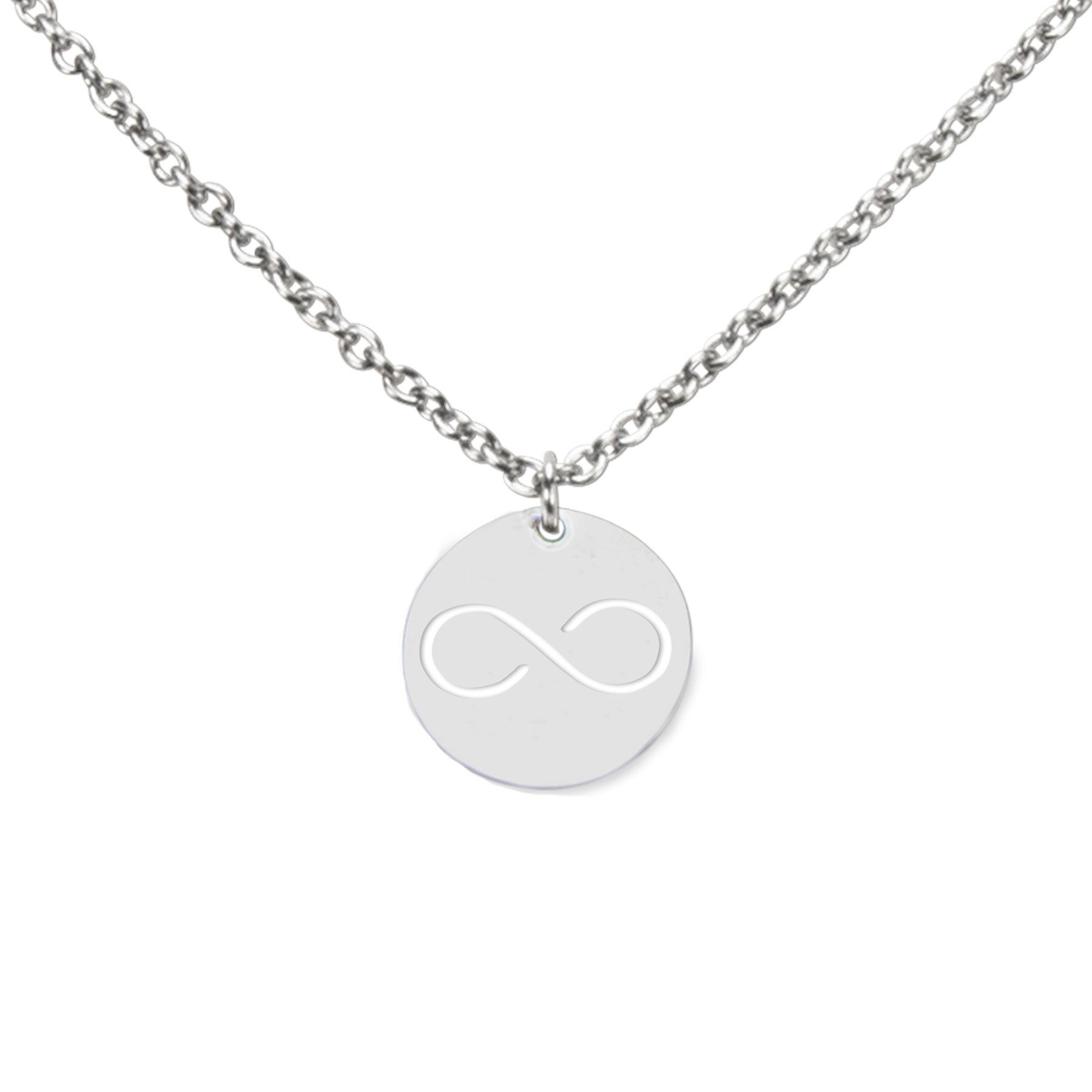 Damen Schmuck DAHEIM Kette mit Anhänger Halskette Infinity (silber-farben), - filigrane Kette Symbol Unendlichkeit für Damen und