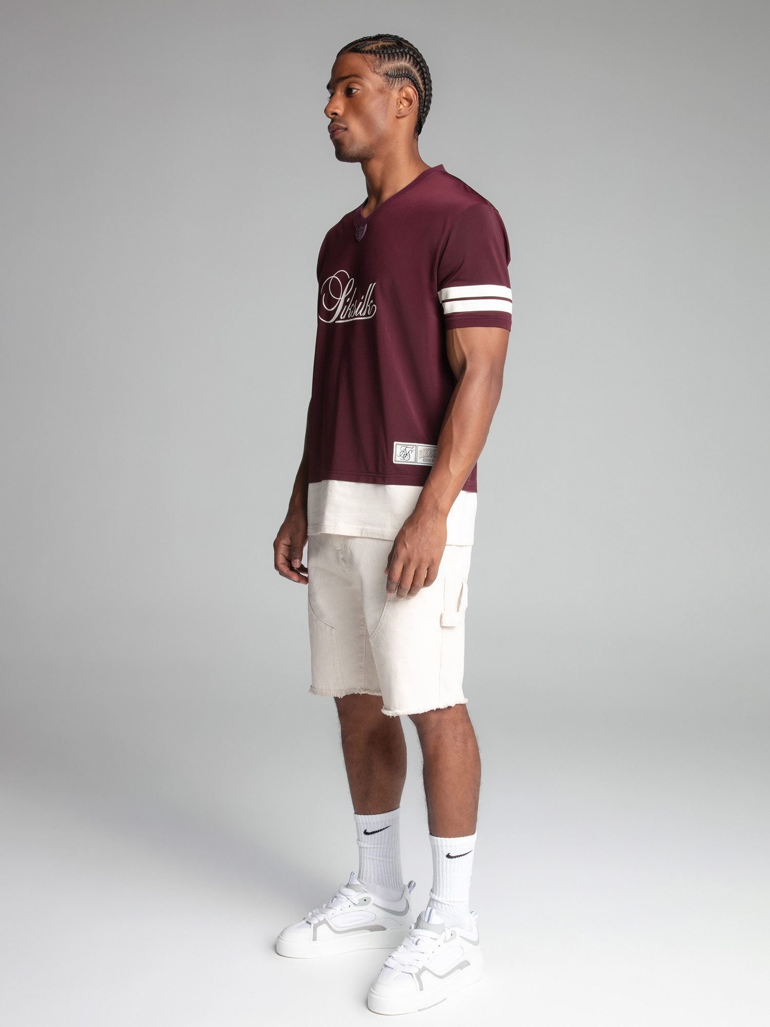 Siksilk Kurzarmhemd SikSilk Herren Bordeaux Fußball T-Shirt günstig online kaufen