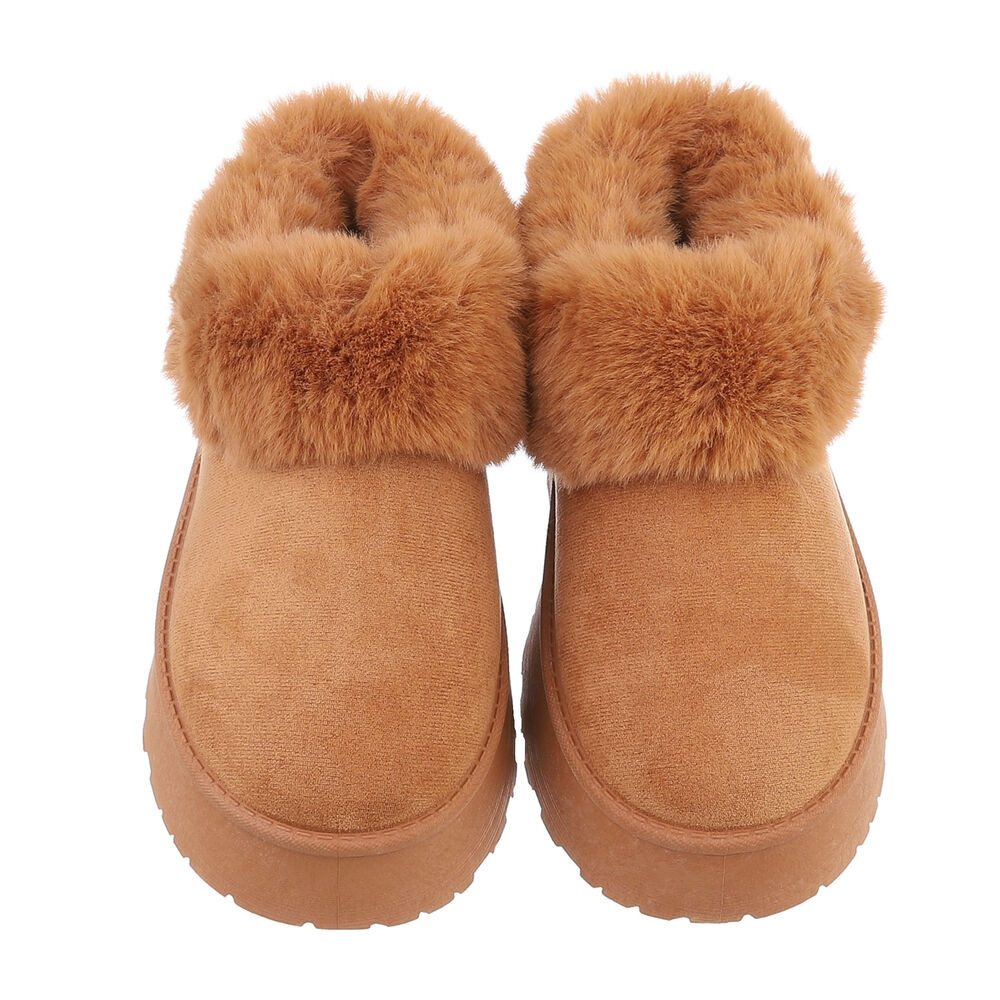 Ital-Design Damen Snowboots Freizeit Snowboots (87531852) Flach Stiefeletten in Camel