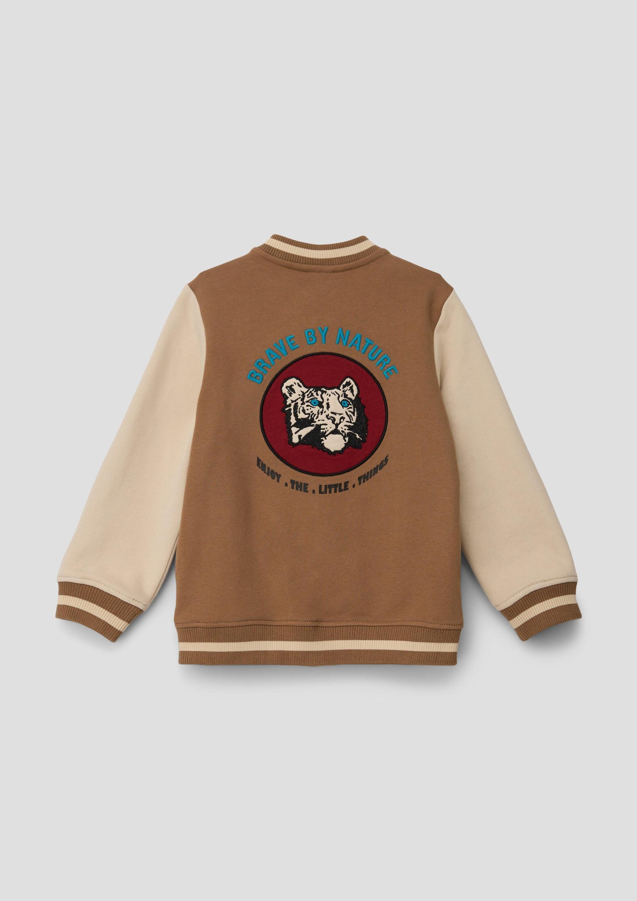 s.Oliver Sweatjacke Sweatshirt Jacke Sweatshirtjacke im College-Style
