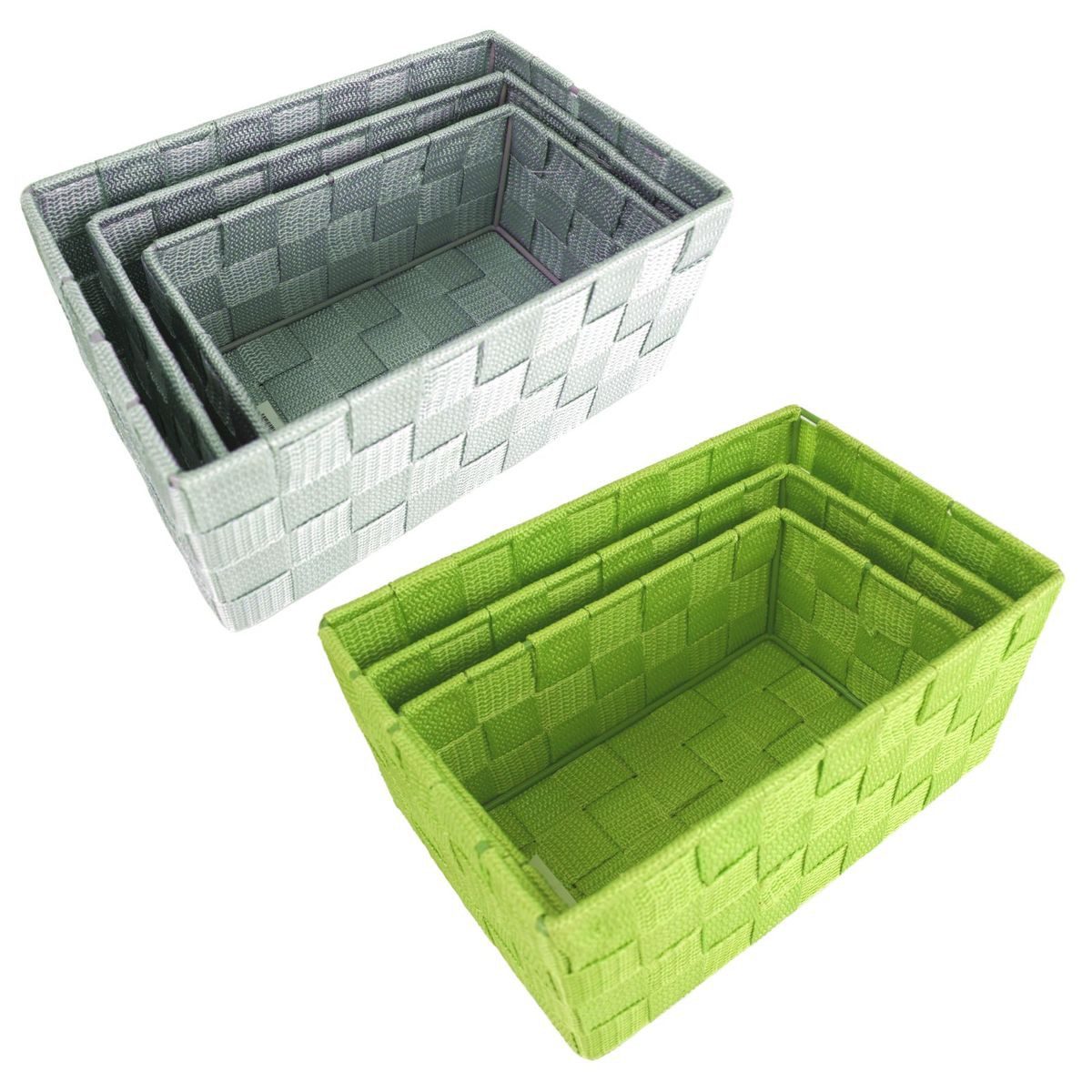 Marabellas Shop Organizer 3er-Set geflochtene Aufbewahrungsboxen für Badezimmer Textil-Körbe (3 St), dekorativ verwendbar