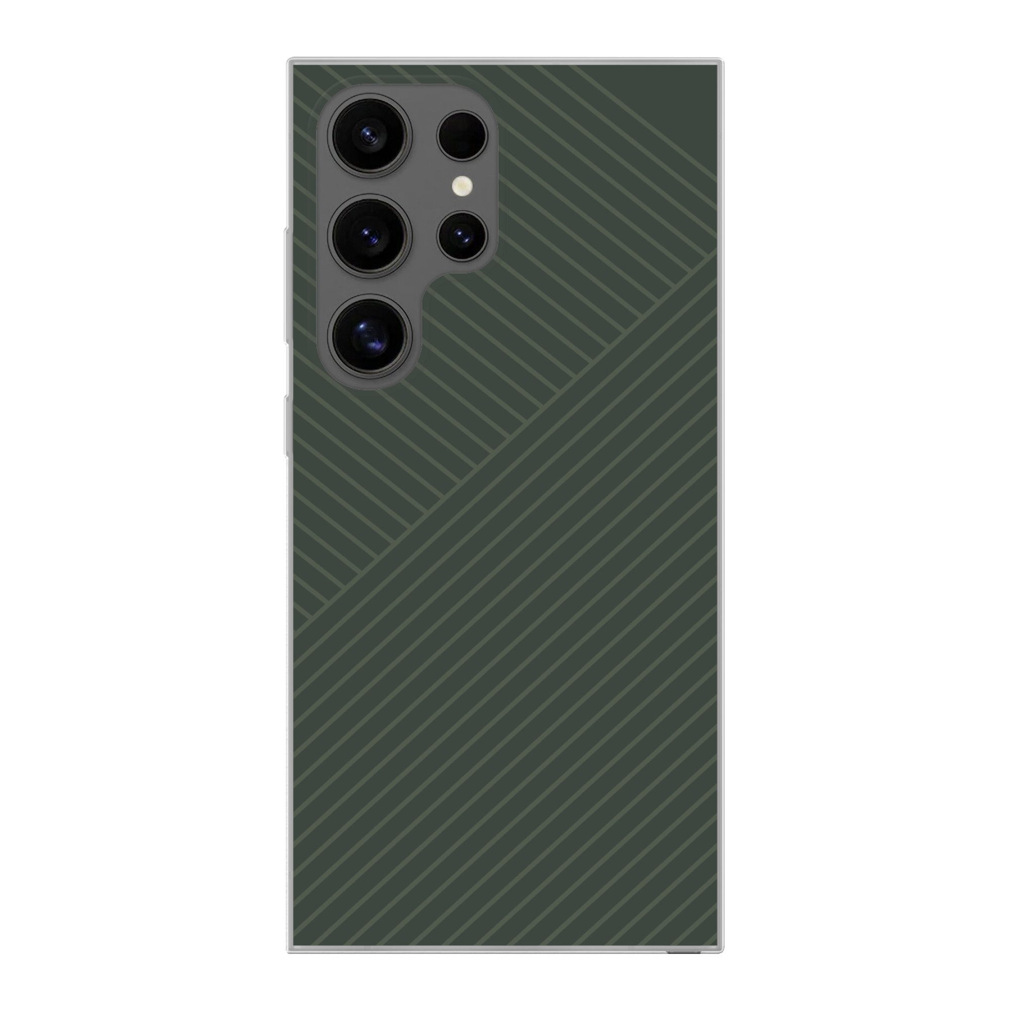 MuchoWow Handyhülle für Samsung Galaxy S24 Ultra Linien - Abstrakt - Grün - Minimalistisch, Phone Case, Silikon, Schutzhülle Dünn