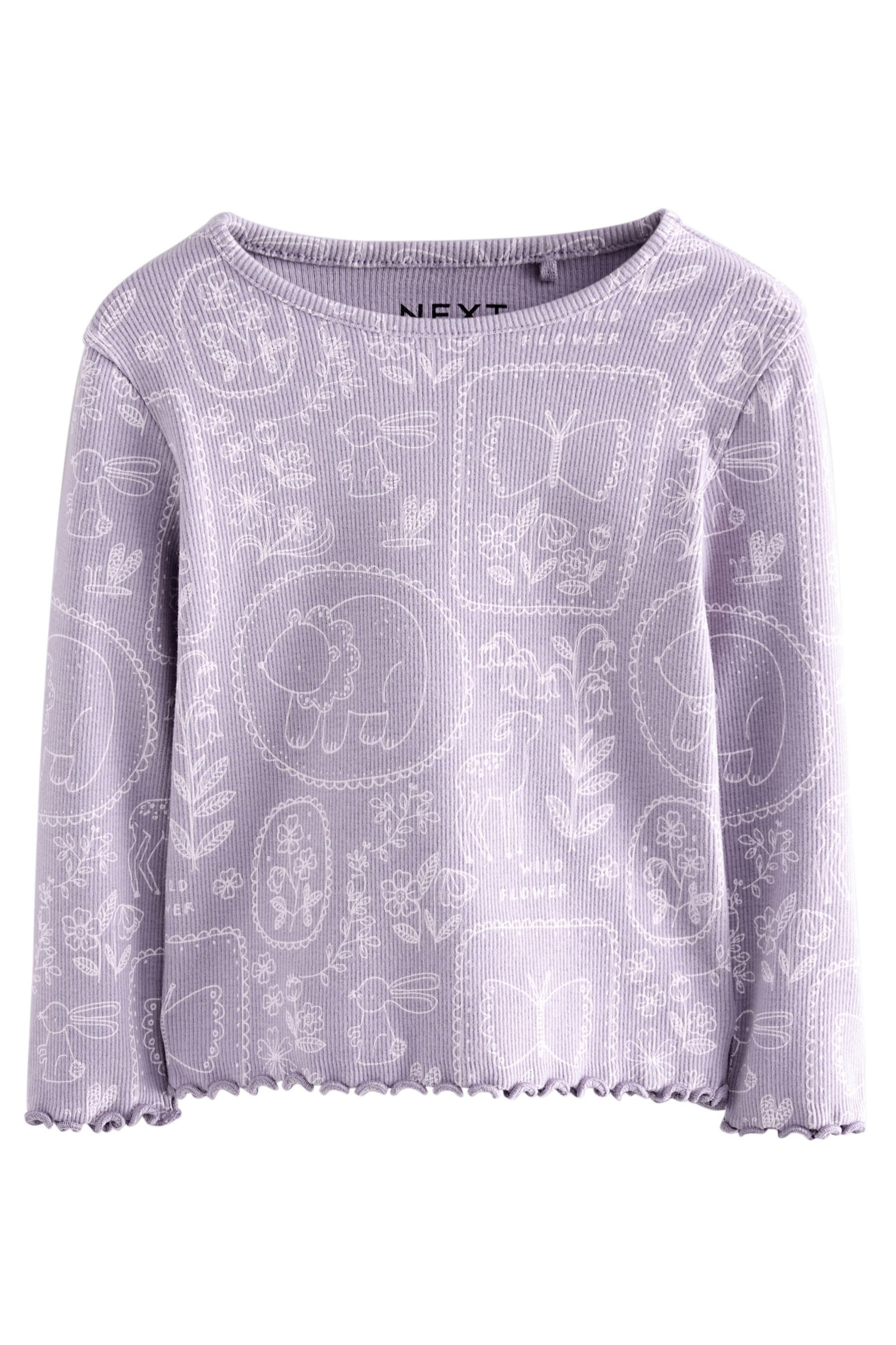 Next Leggings Geripptes Langarm-T-Shirt (1-tlg) günstig online kaufen