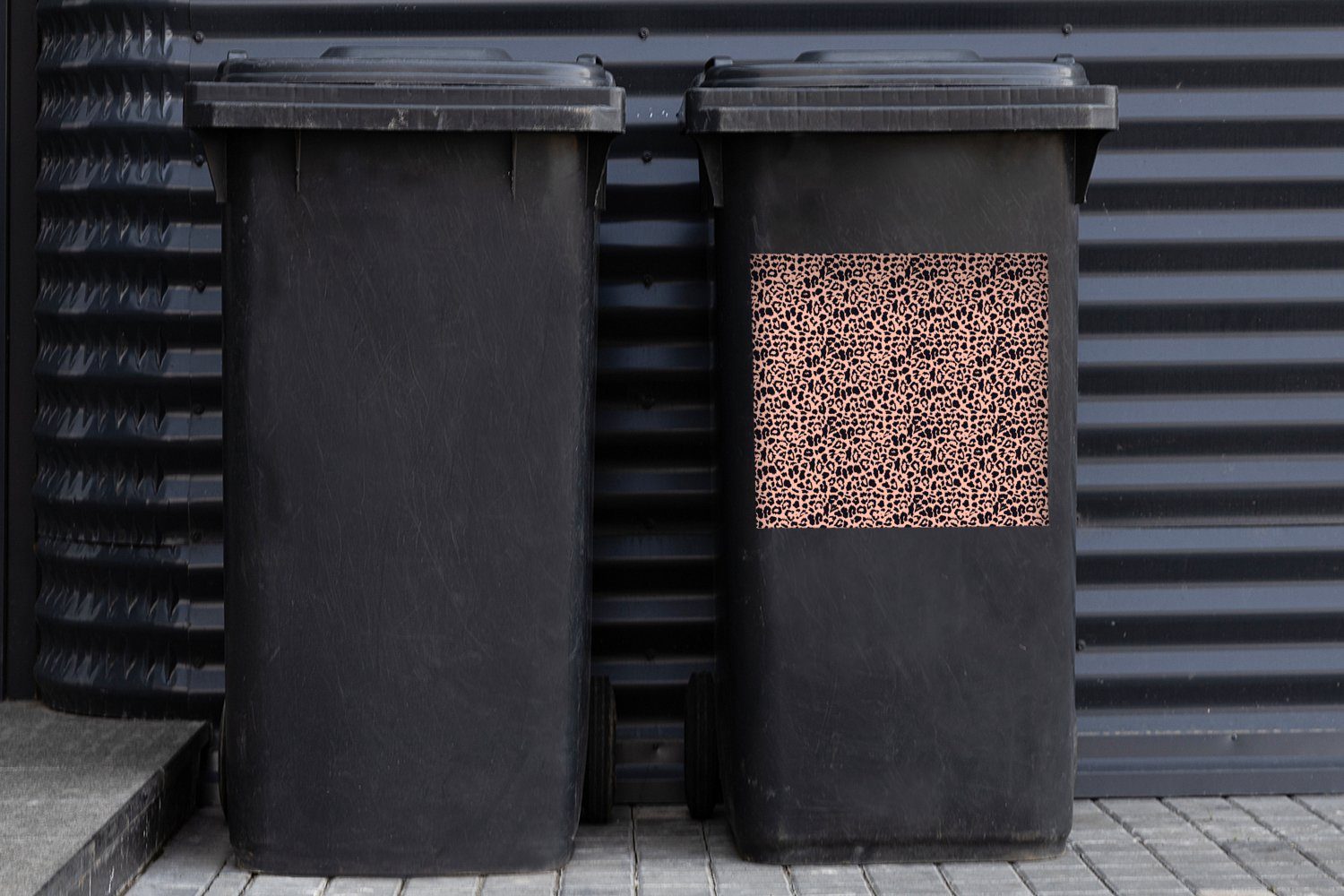 MuchoWow (1 Rosa Container, Leopardenmuster Abfalbehälter Tiere - Wandsticker Mülleimer-aufkleber, St), Sticker, - Mülltonne,