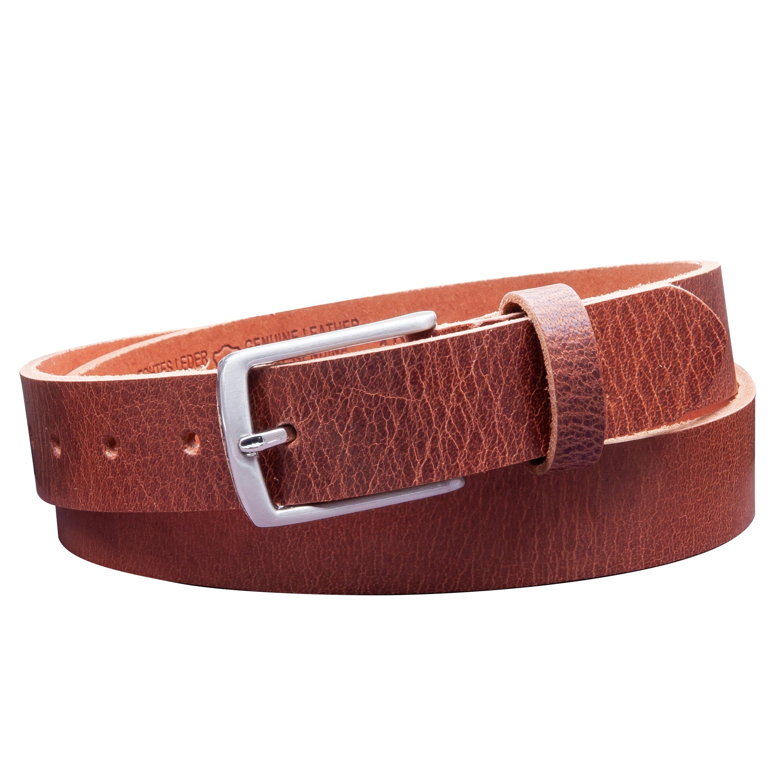 COLOGNEBELT Ledergürtel OM311-RL-Dunkelbraun MADE IN GERMANY, Dunkelbraun Kürzbar, 100 % Echtleder, Aus einem Stück, Unisex