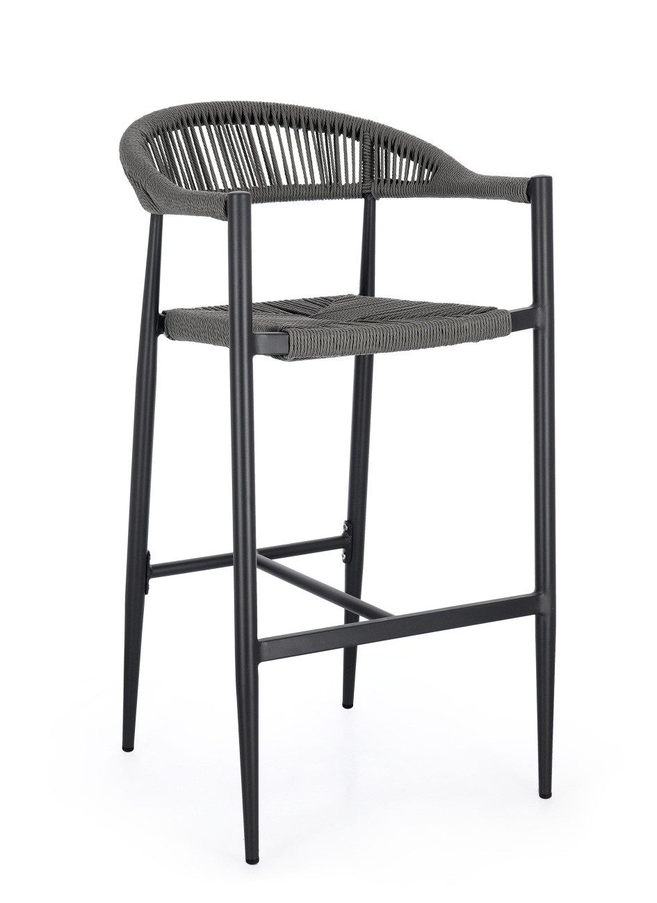 Barhocker Jandia aus Aluminium, Anthrazit / Grau