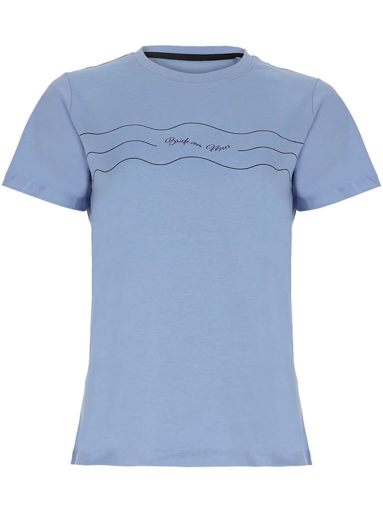 Leitfeuer T-Shirt Damen Kurzarm-Shirt Baumwolle mit Wellenmuster-Print und günstig online kaufen