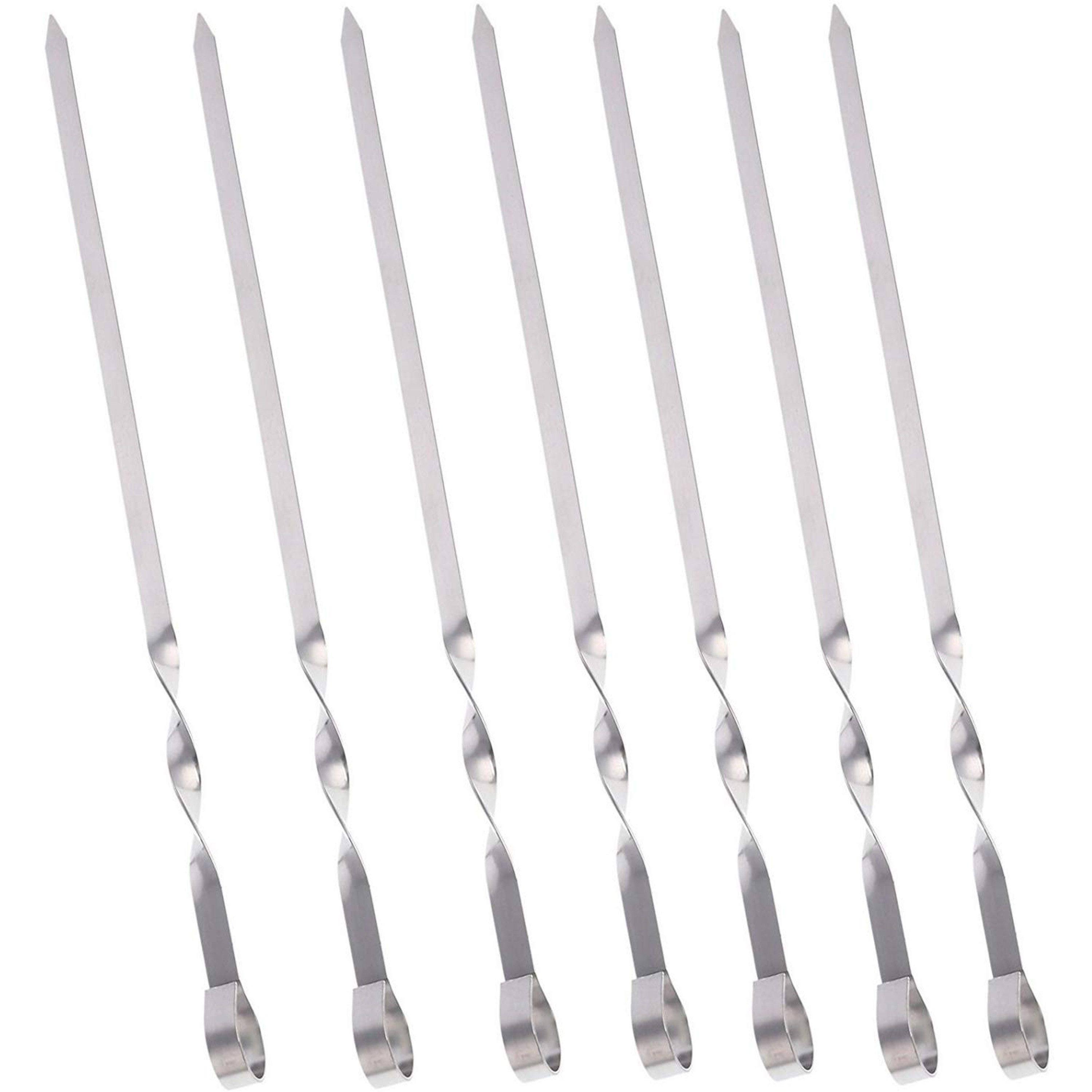 Praknu Grillspieß 12 Grillspieße Schaschlikspieße 40cm - Edelstahl Gehärtet (Set, 12-St., 12 Metallspieße aus Edelstahl rostfrei), aus Edelstahl 40cm, Fleischspieße für BBQ & Grill, Kebab Spieße