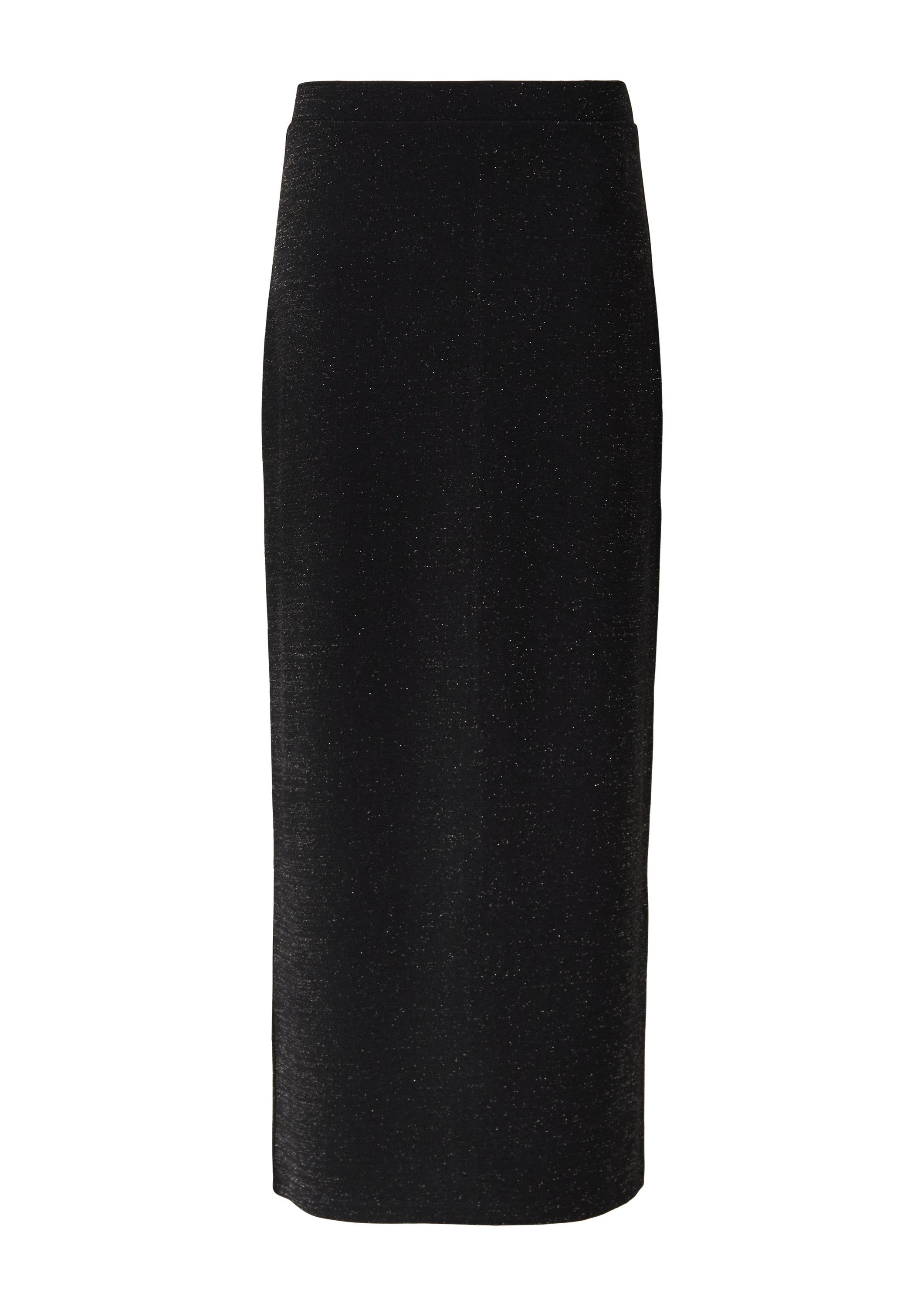 comma Maxirock Rock Schmaler Jersey-Rock mit Glitzergarn und Beinschlitz günstig online kaufen