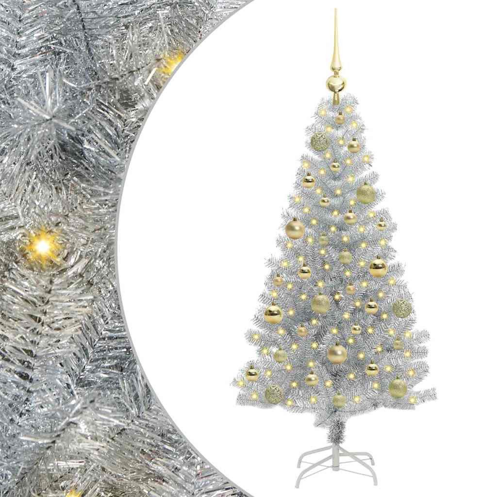 vidaXL Künstlicher Weihnachtsbaum Weihnachtsbaum Silber 120 cm PET