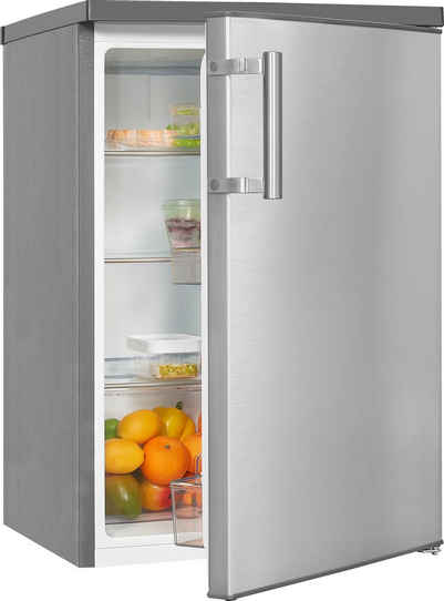 exquisit Vollraumkühlschrank KS16-V-H-010E inoxlook, 85 cm hoch, 56 cm breit, 133 L Volumen