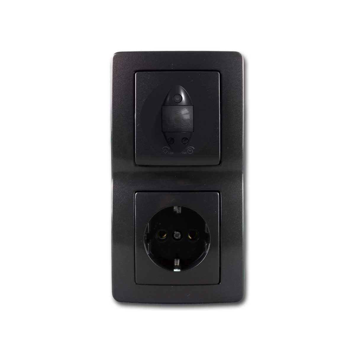 TEM Bewegungsmelder EKONOMIK Bewegungsmelder & Steckdose anthrazit