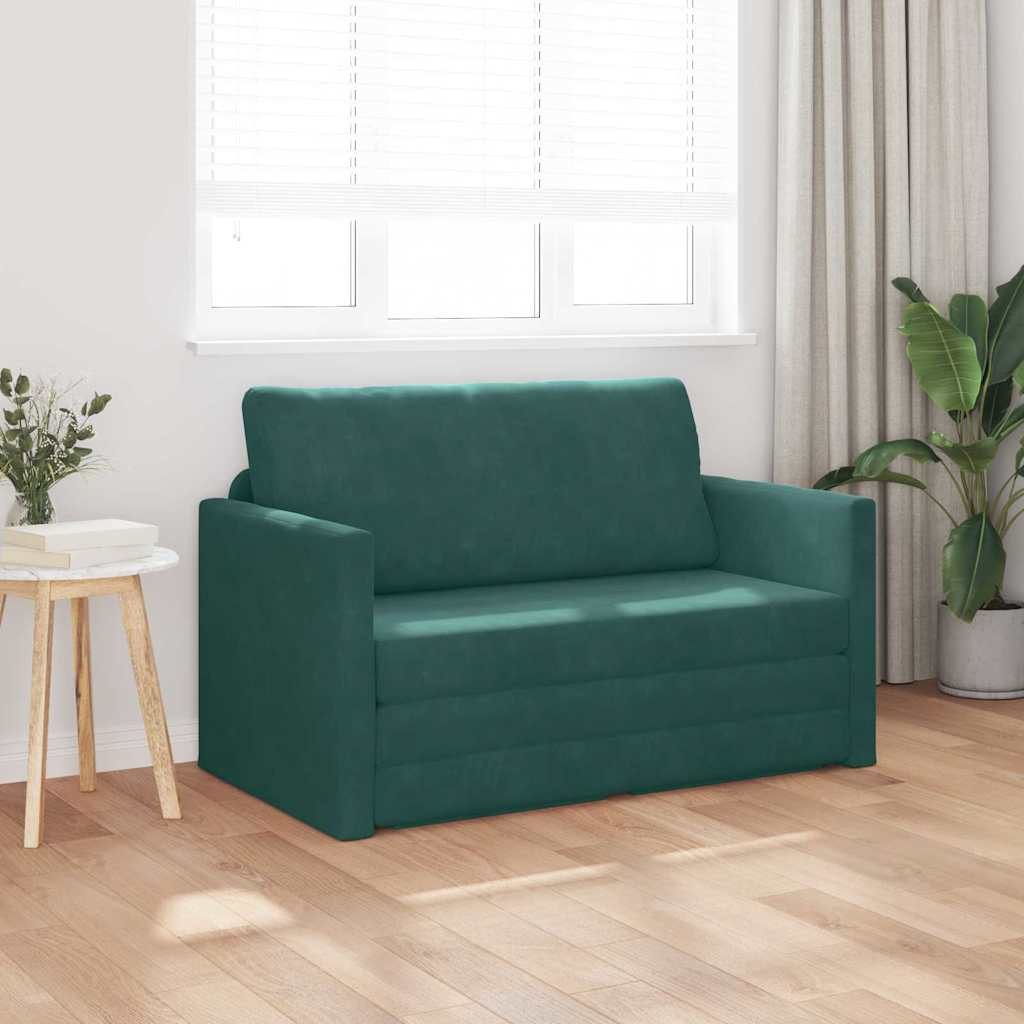 vidaXL Sofa Schlafsofa Dunkelgrün 124 x 204 x 61 cm Samt, 1 Teile günstig online kaufen