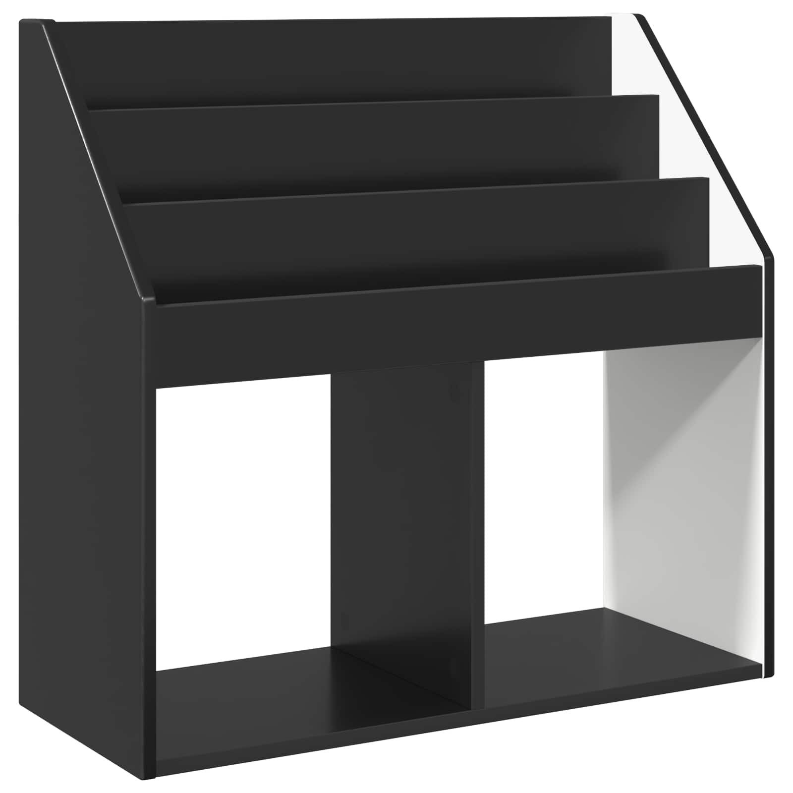 vidaXL Zeitungsständer Kinderregal Schwarz 72,5 x 29,5 x 69 cm Holzwerkstoff (1 St)