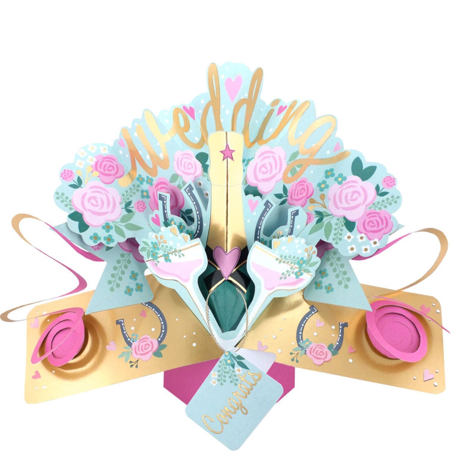 Second Nature Pop Ups Geburtstagskarte Grußkarte PopUp 'Wedding Congrats'