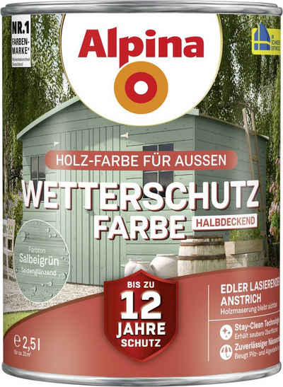 Alpina Holzschutzlasur Alpina Wetterschutzfarbe 2,5 L salbeigrün