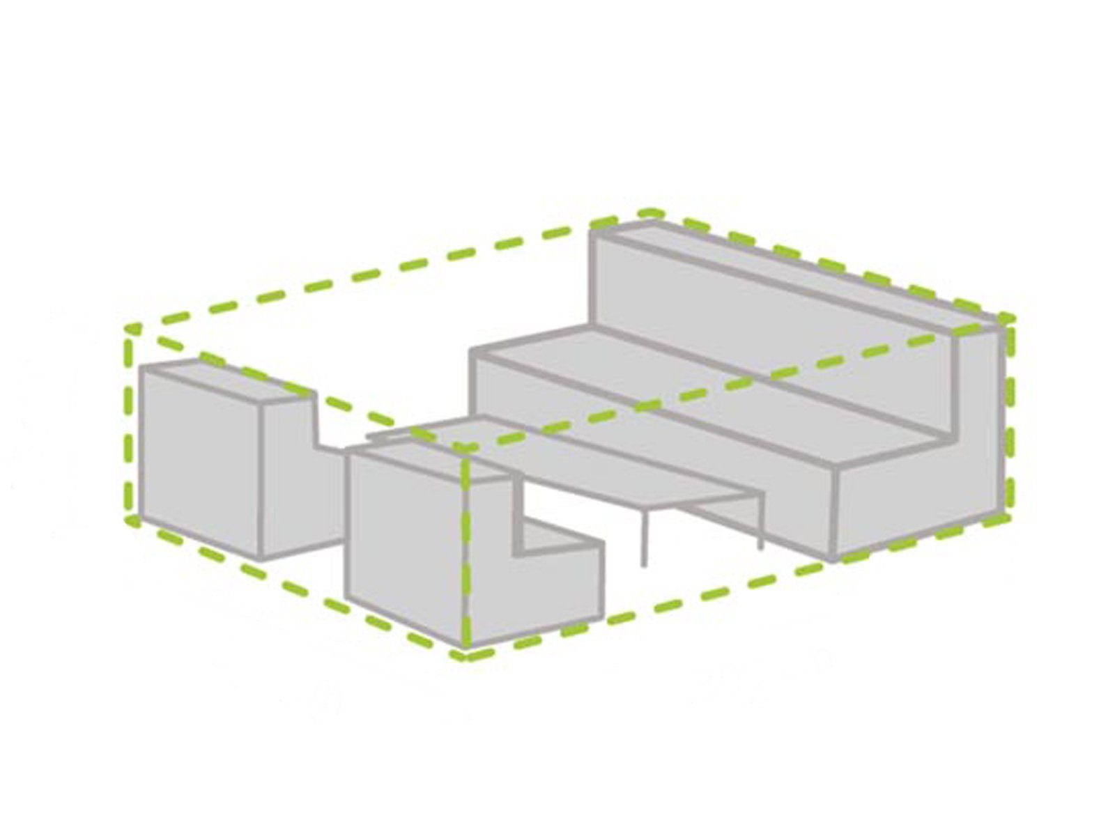 PEREL Gartenmöbel-Schutzhülle (1-St), Abdeckung Lounge-Möbel Wasserfeste Abdeckhaube Rechteckig 300x200x75cm