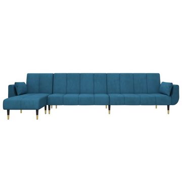 vidaXL Sofa Schlafsofa in L-Form Blau 275x140x70 cm Samt