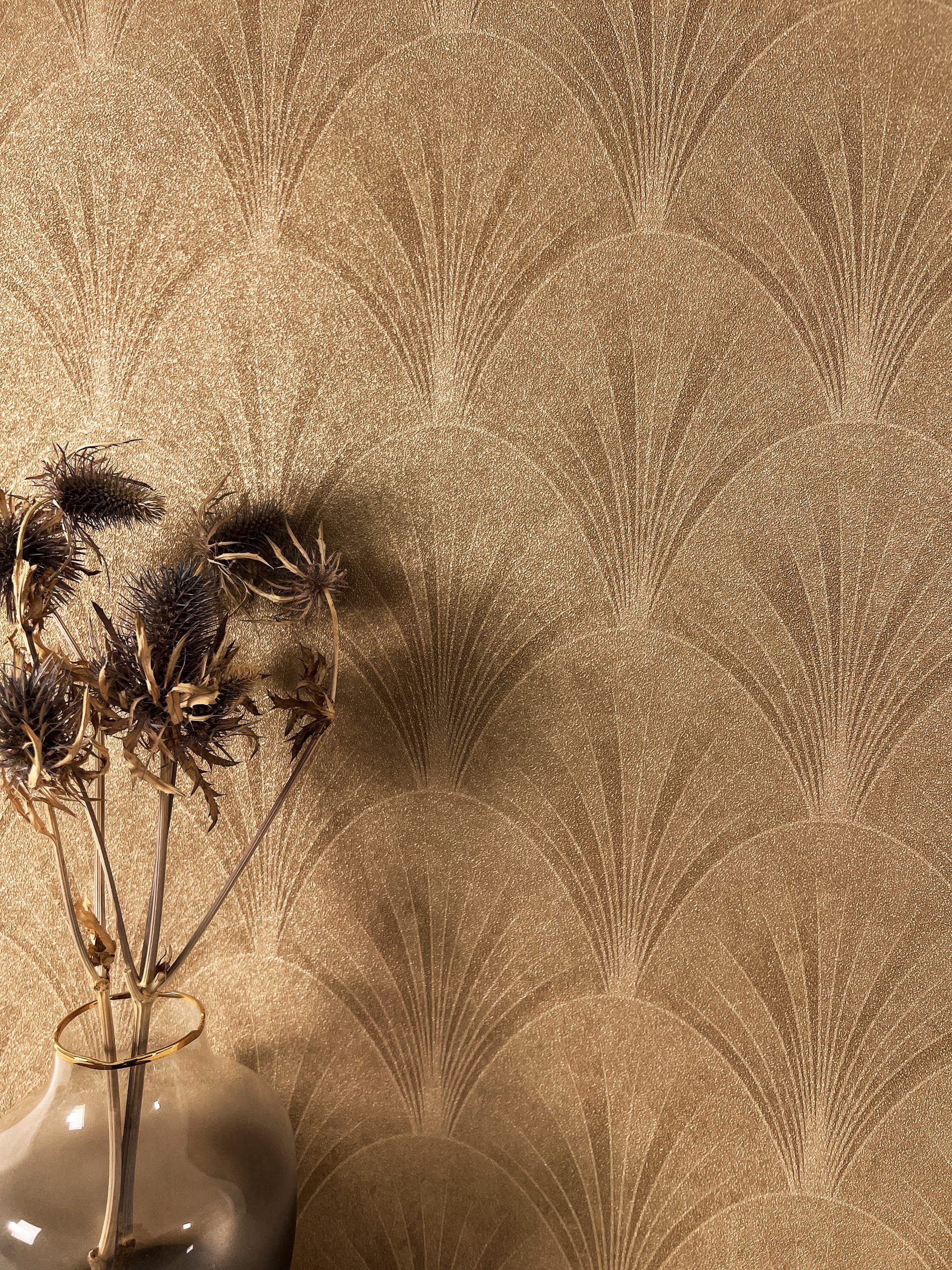 Newroom Vliestapete, Gold Tapete Modern Geometrische günstig online kaufen