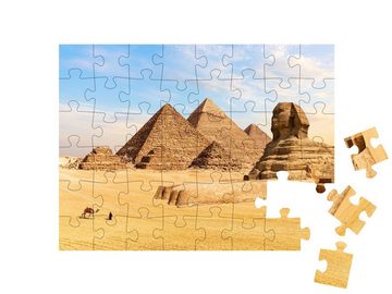 puzzleYOU Puzzle Pyramiden von Gizeh und die Große Sphinx, Ägypten, 48 Puzzleteile, puzzleYOU-Kollektionen 48 Teile, Cheops Pyramide