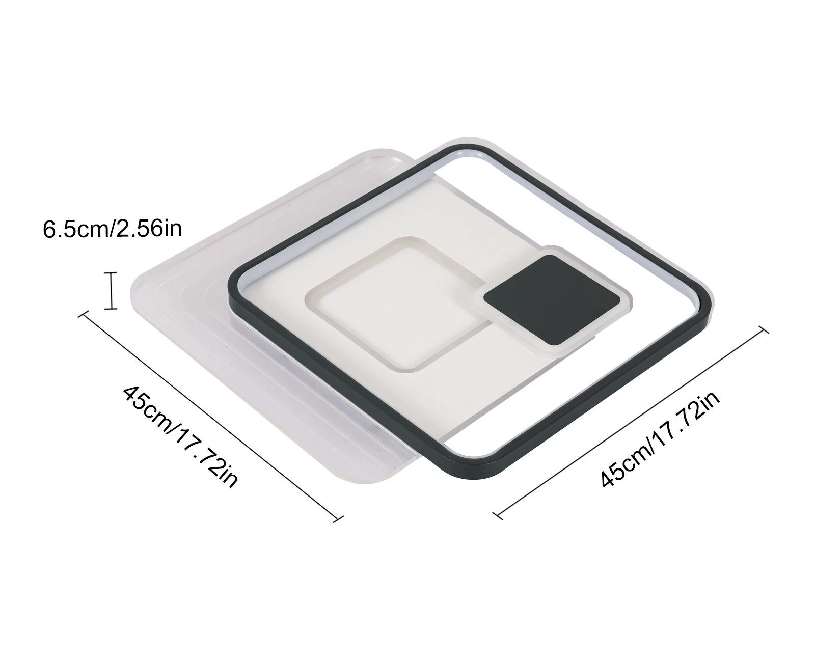 Goeco Deckenleuchte Quadratische LED-Deckenleuchte 45x45cm, dimmbar günstig online kaufen