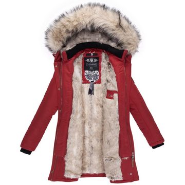 Navahoo Wintermantel Daylight stylische Damen Winterparka mit Kunstfellkapuze