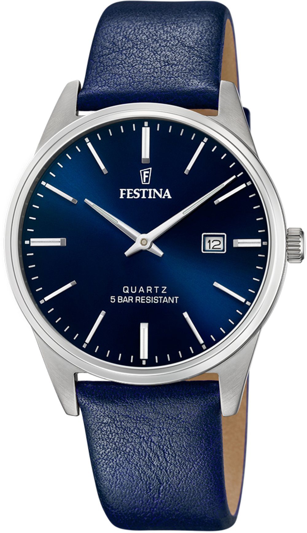 Festina Quarzuhr F20512/3, Armbanduhr, Herrenuhr, Damenuhr, Lederarmband, Datum
