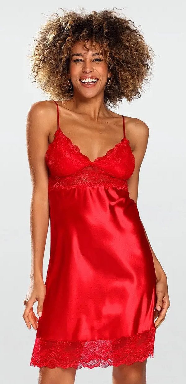 DKaren Negligé sinnlicher Style, einfarbig elegante Spitze