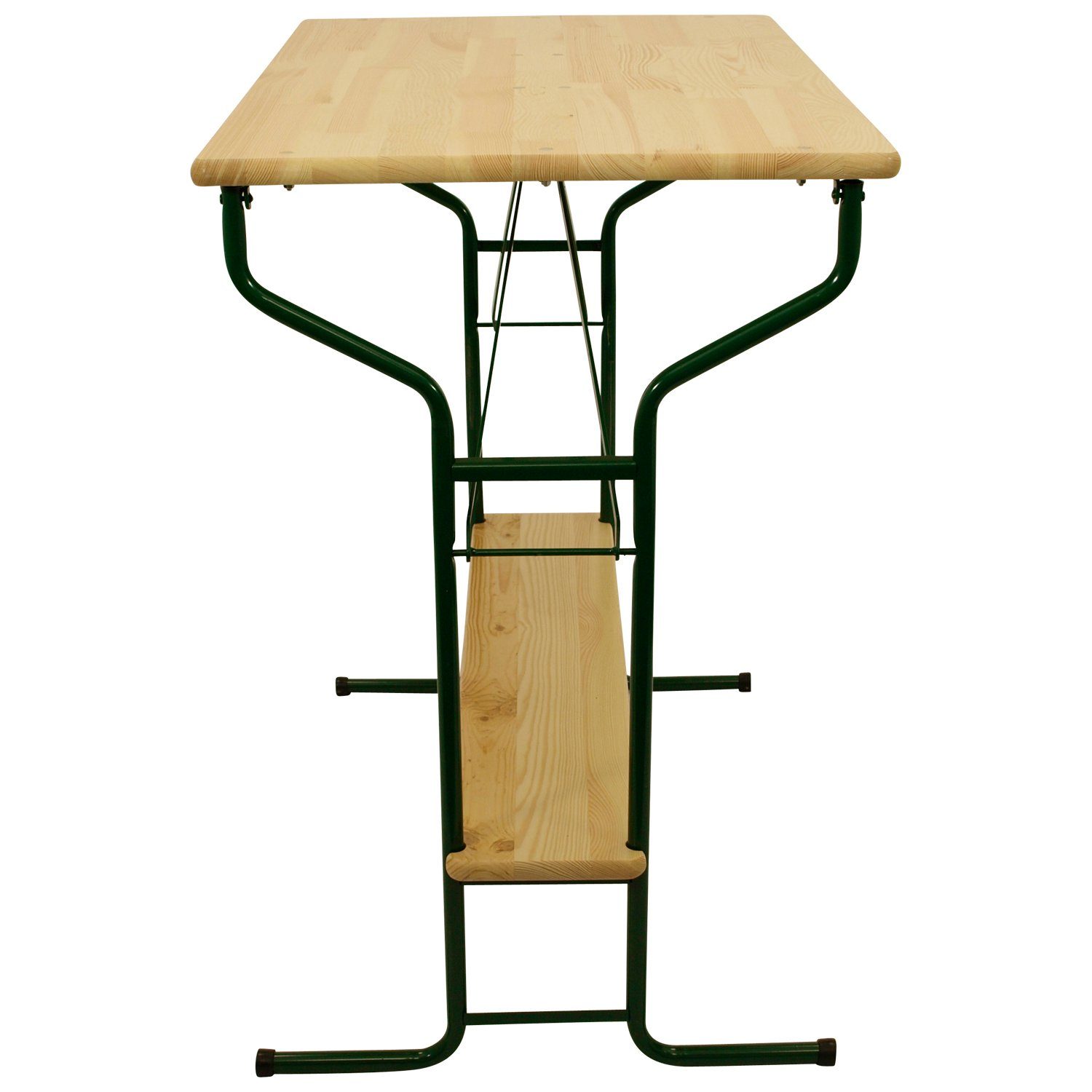 DEGAMO Stehtisch BAMBERG (1-St), 113x70cm, Höhe 110cm, Stahlgestell dunkelgrün, Tischplatte Kiefer