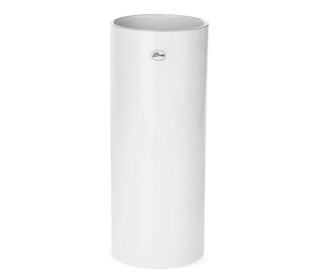 Dekovase Vase Keramik weiß hoch rund Blumenvase Ø 12x30 cm