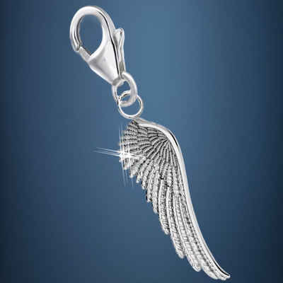 Goldene Hufeisen Charm Flügel Flügel Karabiner Charm Anhänger für Bettelarmband aus 925 Silber (inkl. Etui), für Gliederarmband oder Halskette