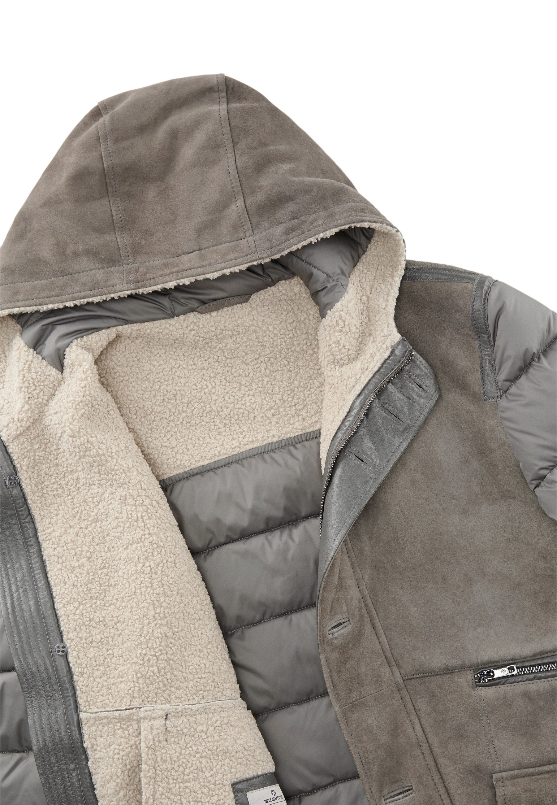 Milestone Parka MSEmmerson aus Ziegenvelours mit weichem Fell auf der Innenseite