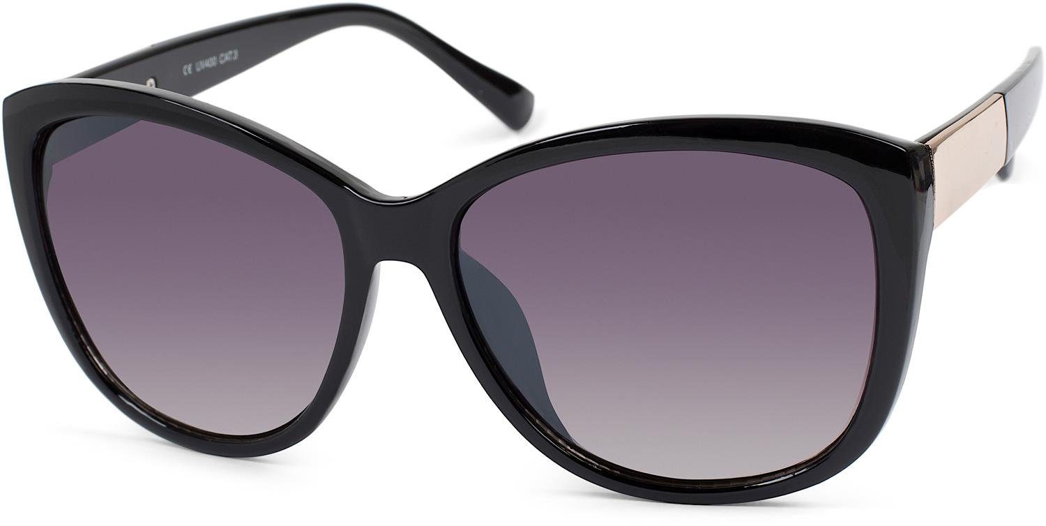 Extrem beliebter Online-Verkauf von Neuware styleBREAKER Sonnenbrille (1-St) Grau Getönt Verlauf Glas / Gestell Schwarz-Gold