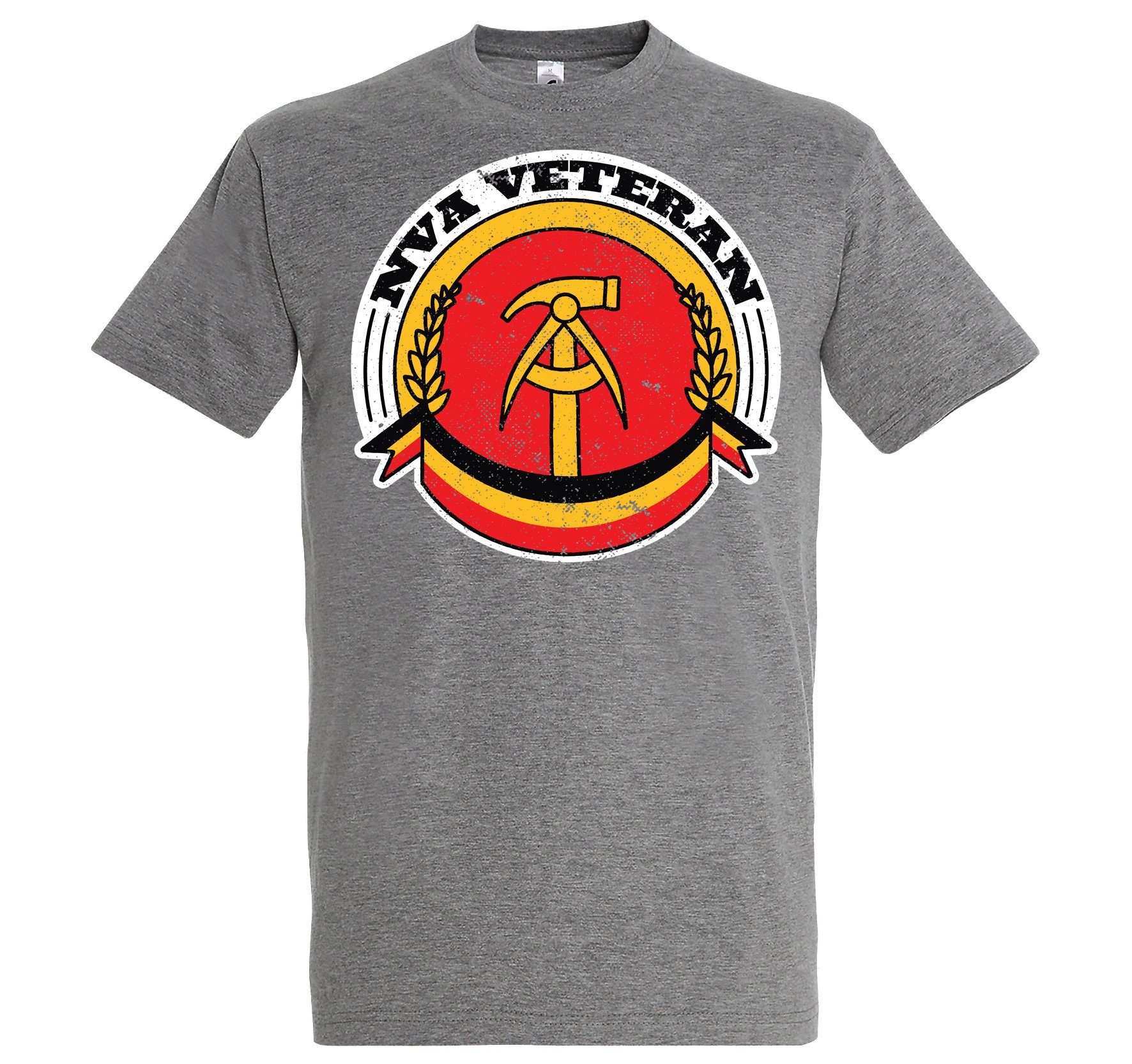 Youth Designz T-Shirt NVA Veteran Herren Shirt mit trendigem Frontprint Grau