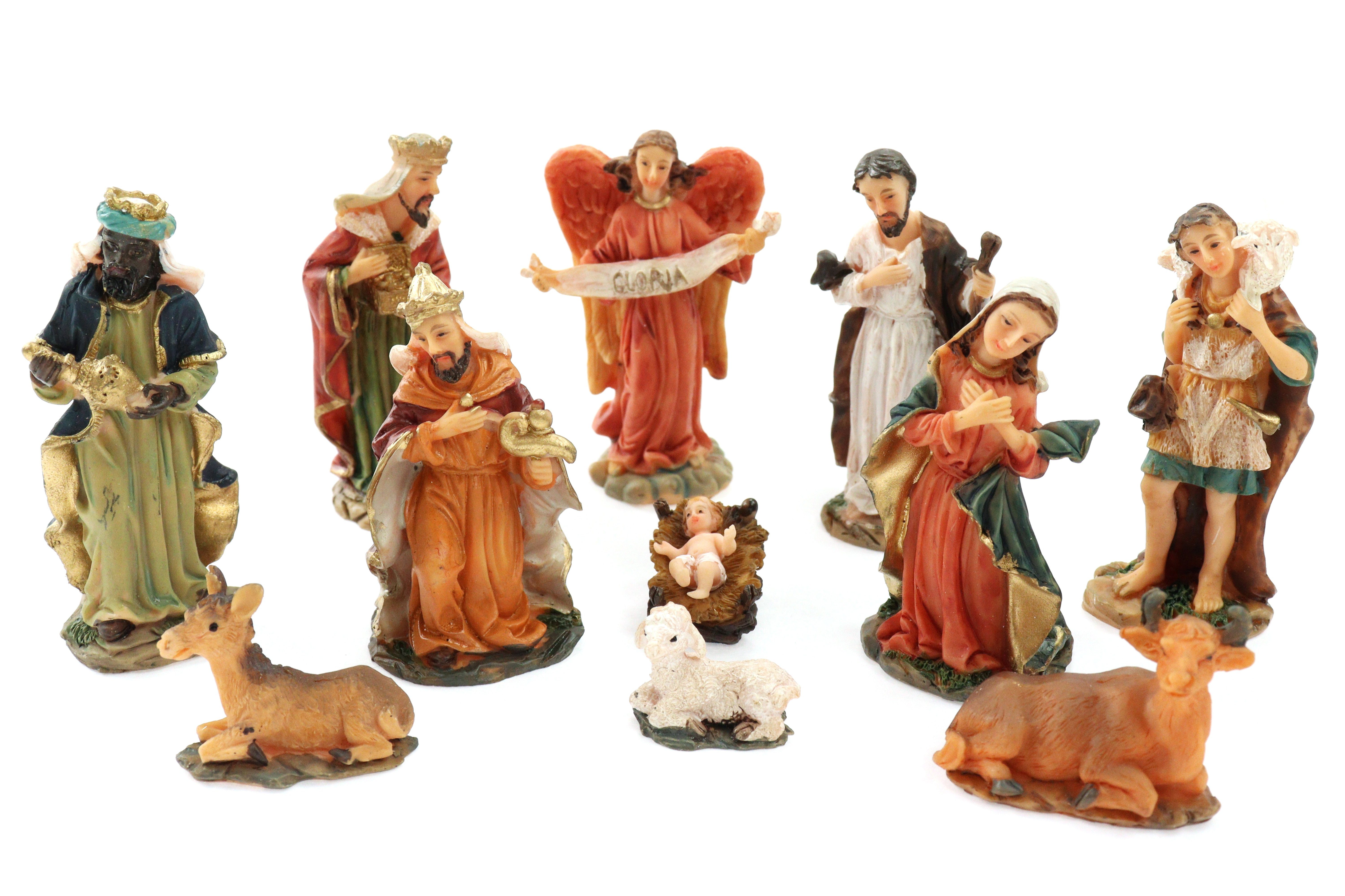 ELLUG Krippenfigur Mini Krippenfiguren Set 11-teilig Höhe bis 7cm Weihnachtskrippe (11 St)