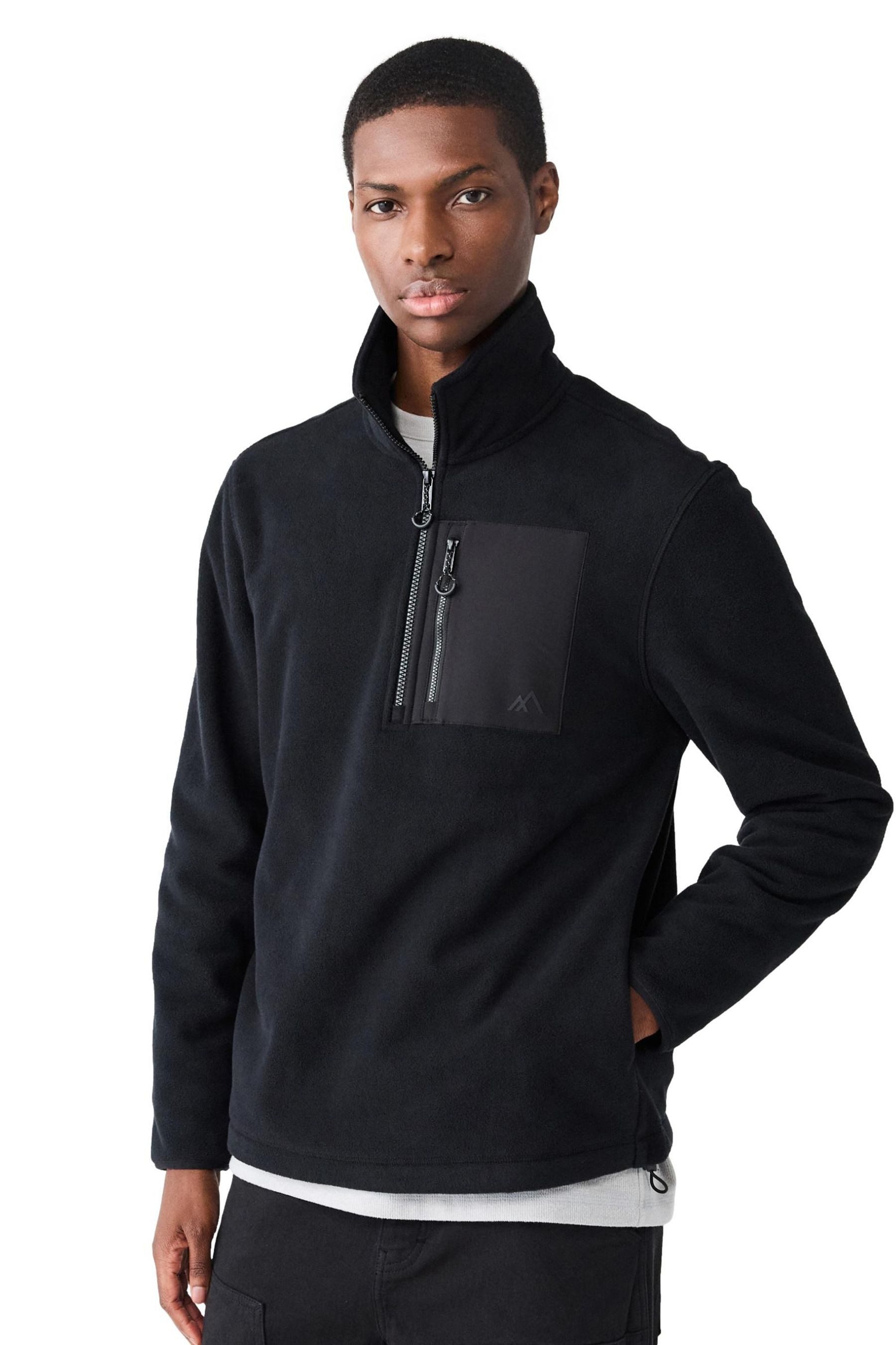 Fleecepullover Polar Fleece mit Reißverschluss im Utility-Stil