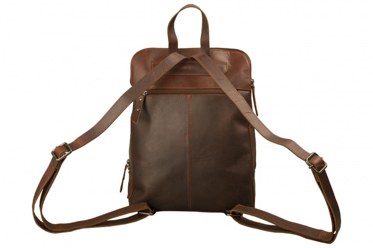 MF Rucksack Vintage Büffel Leder Rucksack - Perfekt für Profis