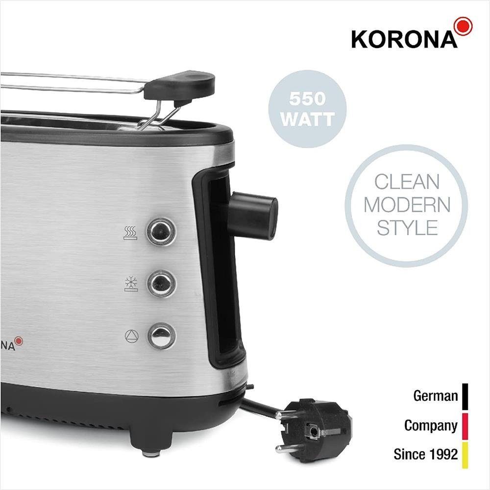 KORONA Toaster Single-Toaster 21304 Ein-Scheiben-Toaster 550 Watt, 1 langer Schlitz, für 1 Scheibe, 550 W